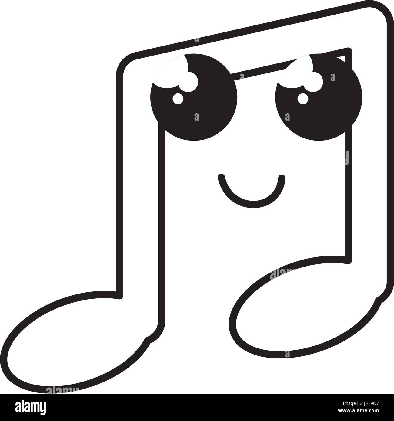 Nota musical kawaii ilustración Vectorial character design Imagen Vector de stock Alamy