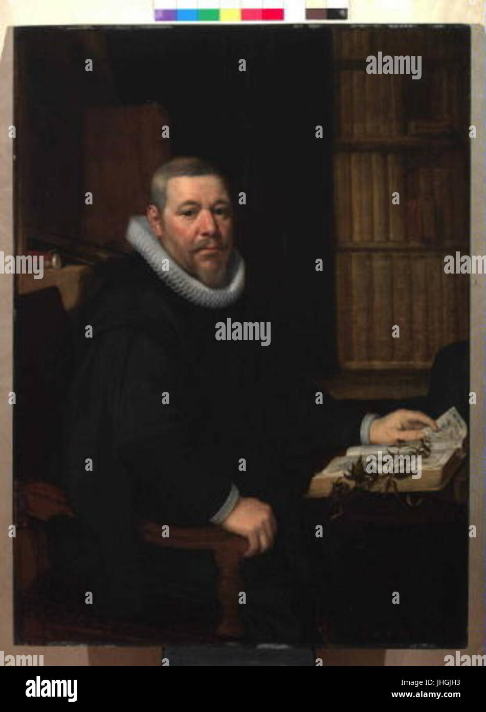 Jan Anthonisz van Ravesteyn kol.1570-1657 - Podobizna botanika Foto de stock
