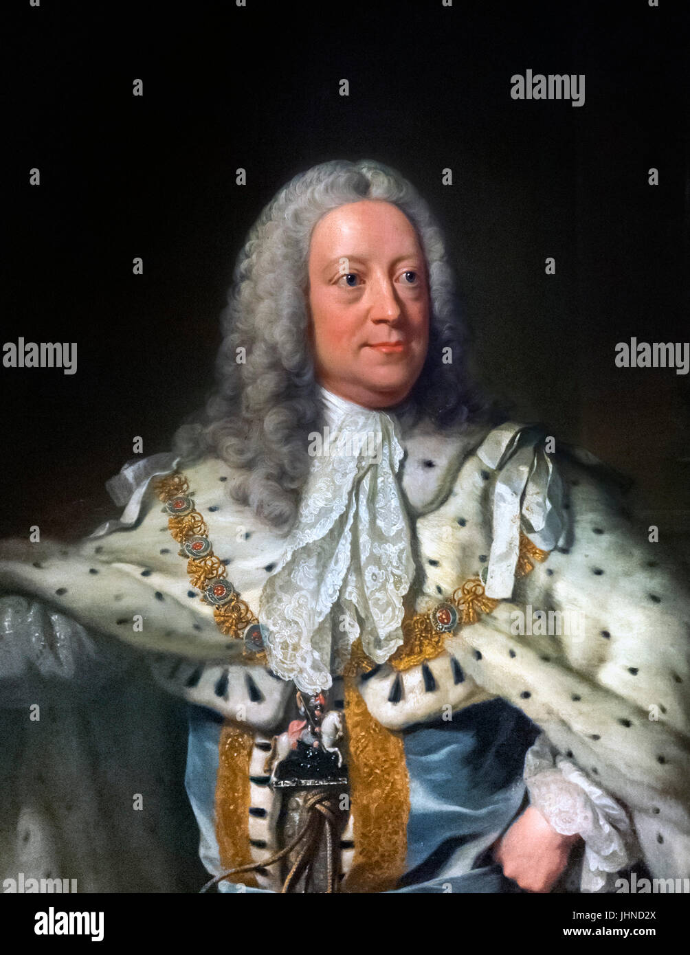 George II. Retrato del Rey Jorge II de Gran Bretaña (1683-1760) por John Shackleton Foto de stock