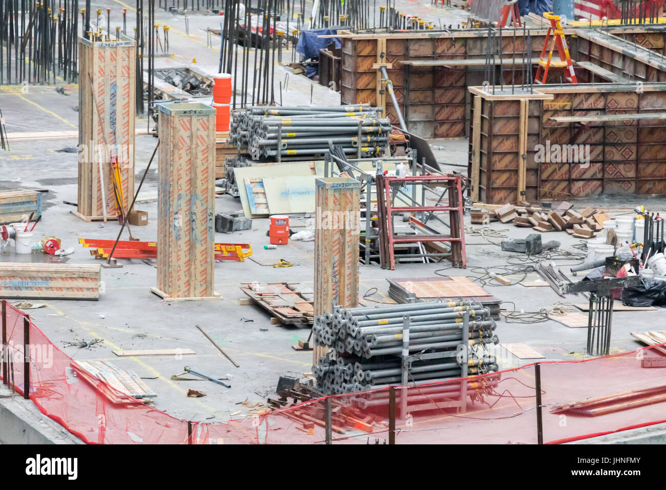Detalle de una obra de construcción en el upper west side de Manhattan Foto de stock