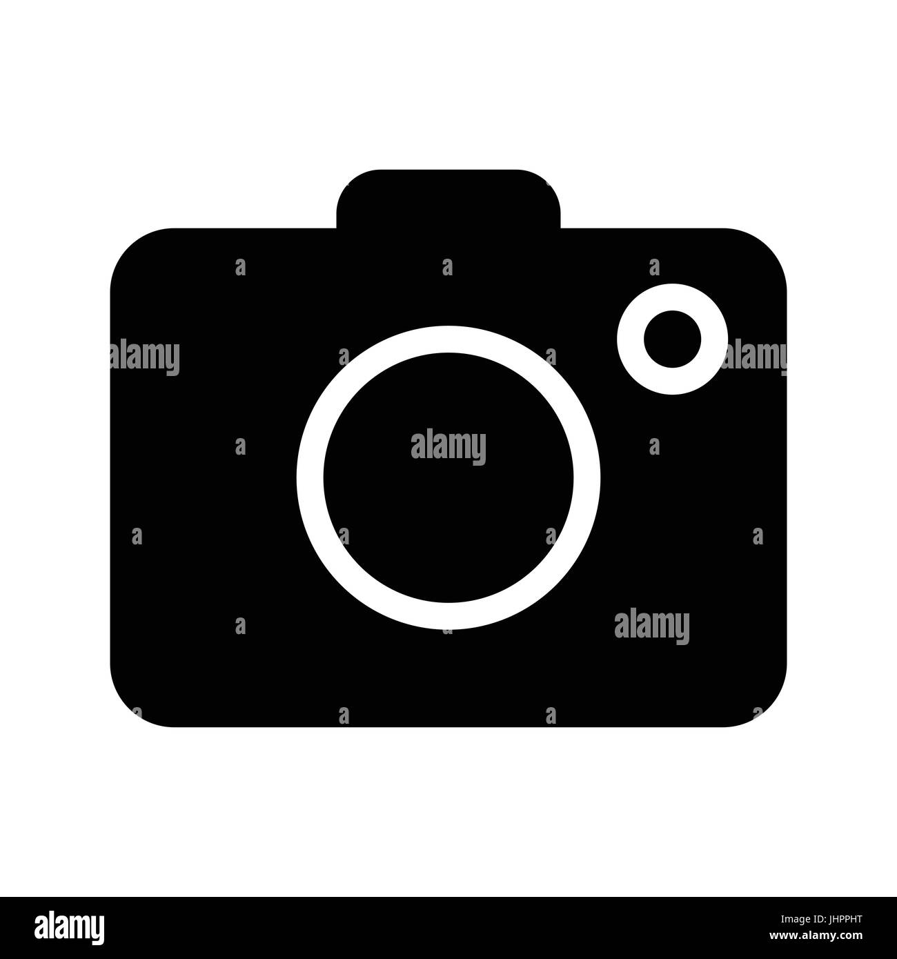 Icono de cámara, símbolo icónico en cuadrícula de transparencia. Vector diseño icónico. Ilustración del Vector