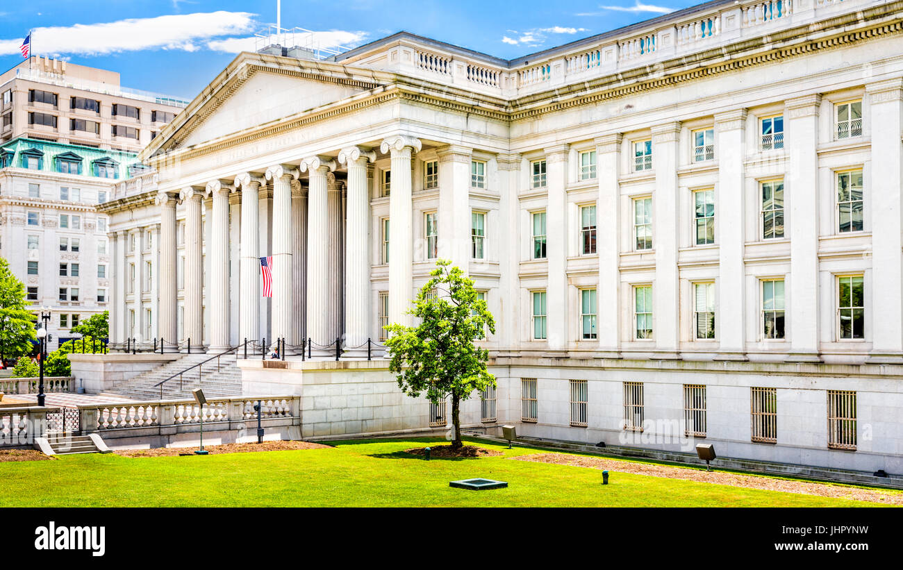 El edificio de la Tesorería, en Washington D.C. Foto de stock
