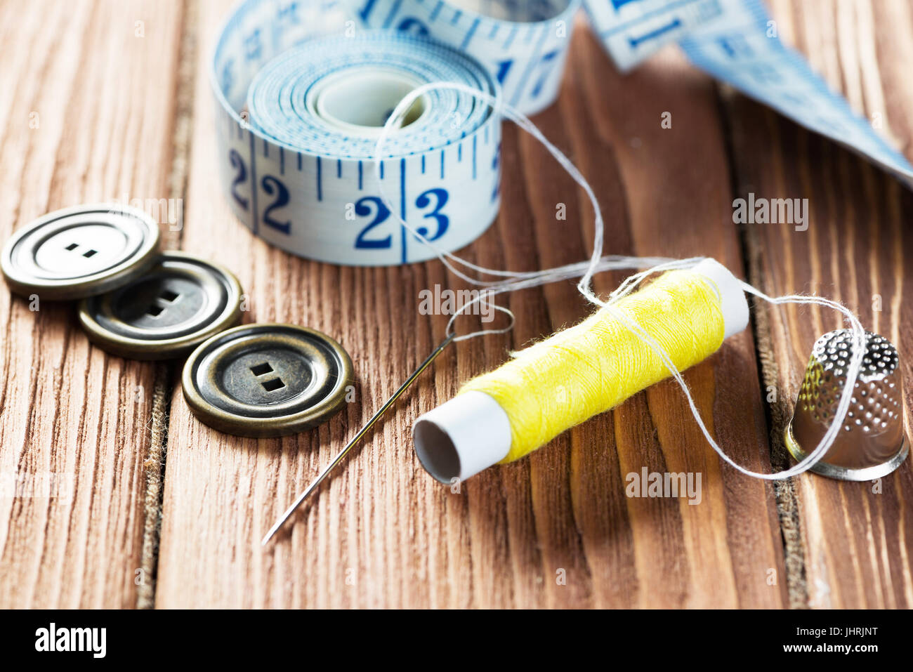 Elementos para coser o DIY Foto de stock