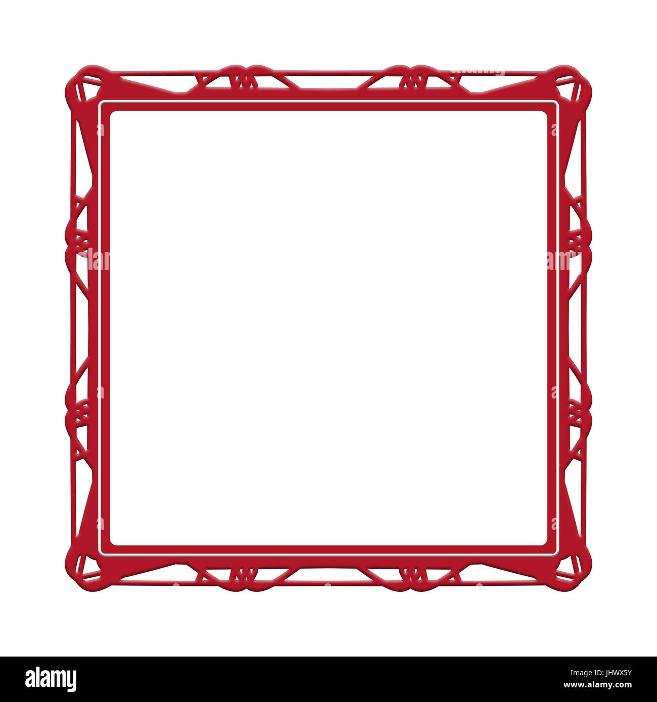 Vintage marco rojo sobre un fondo blanco. Foto de stock