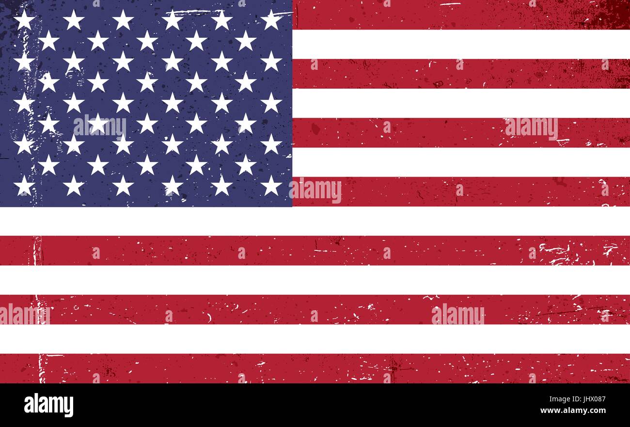 Grunge bandera de Estados Unidos de América. Ilustración del Vector