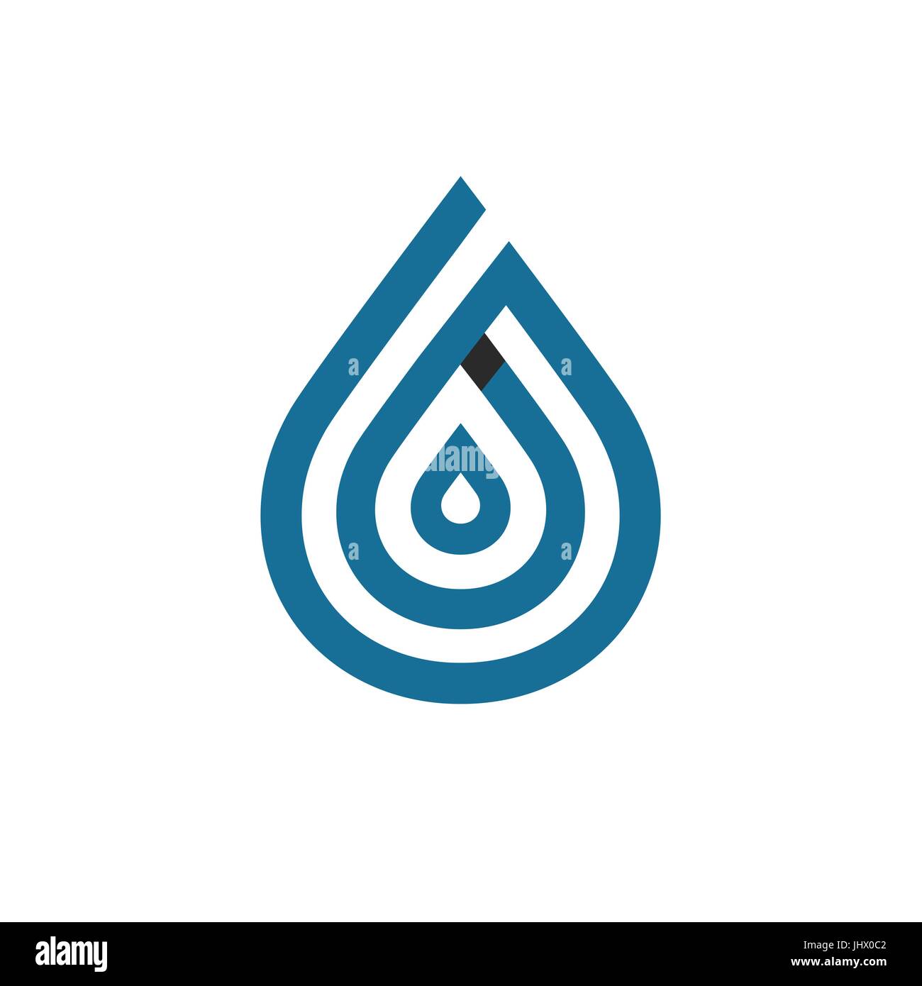 Logotipo de la gota de agua de línea mono. Logotipo de vector monocromática. Ilustración del Vector