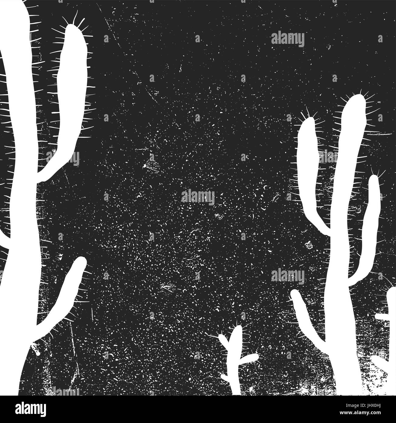 Antecedentes de cactus. Grunge fondo monocromo. Blanco y negro Ilustración del Vector