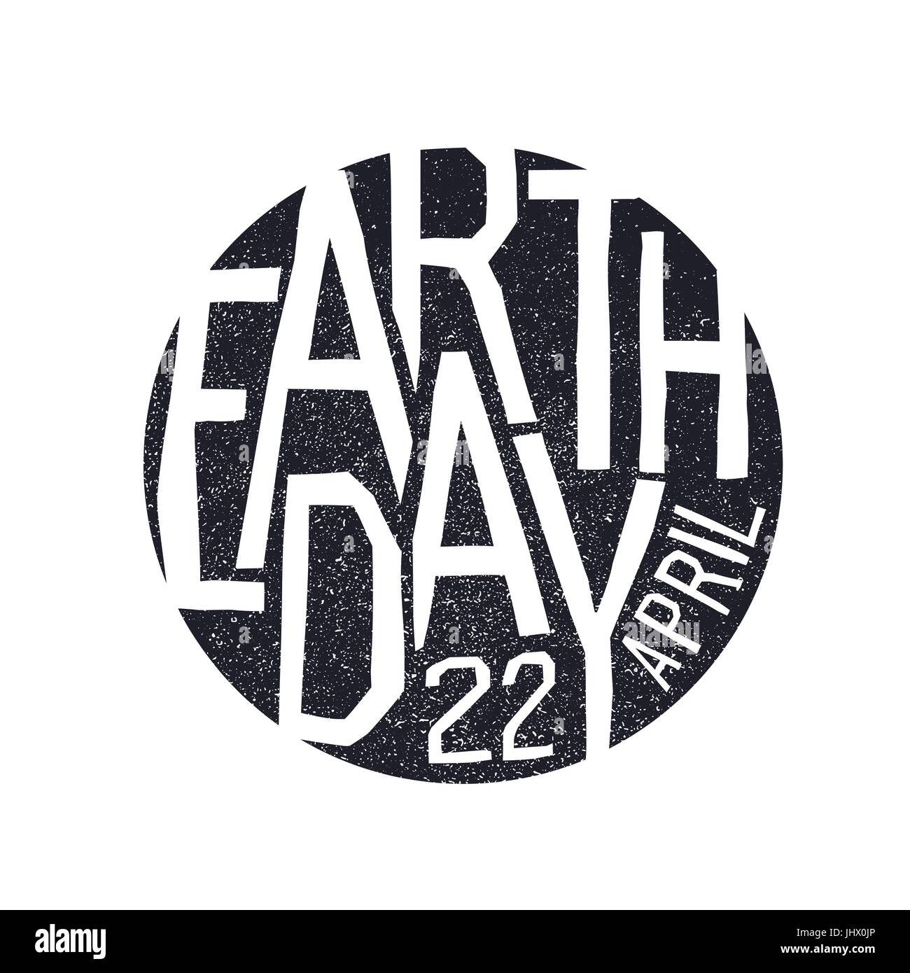 Día de la tierra, 22 de abril. Diseño de logotipo de vacaciones. Ilustración del Vector