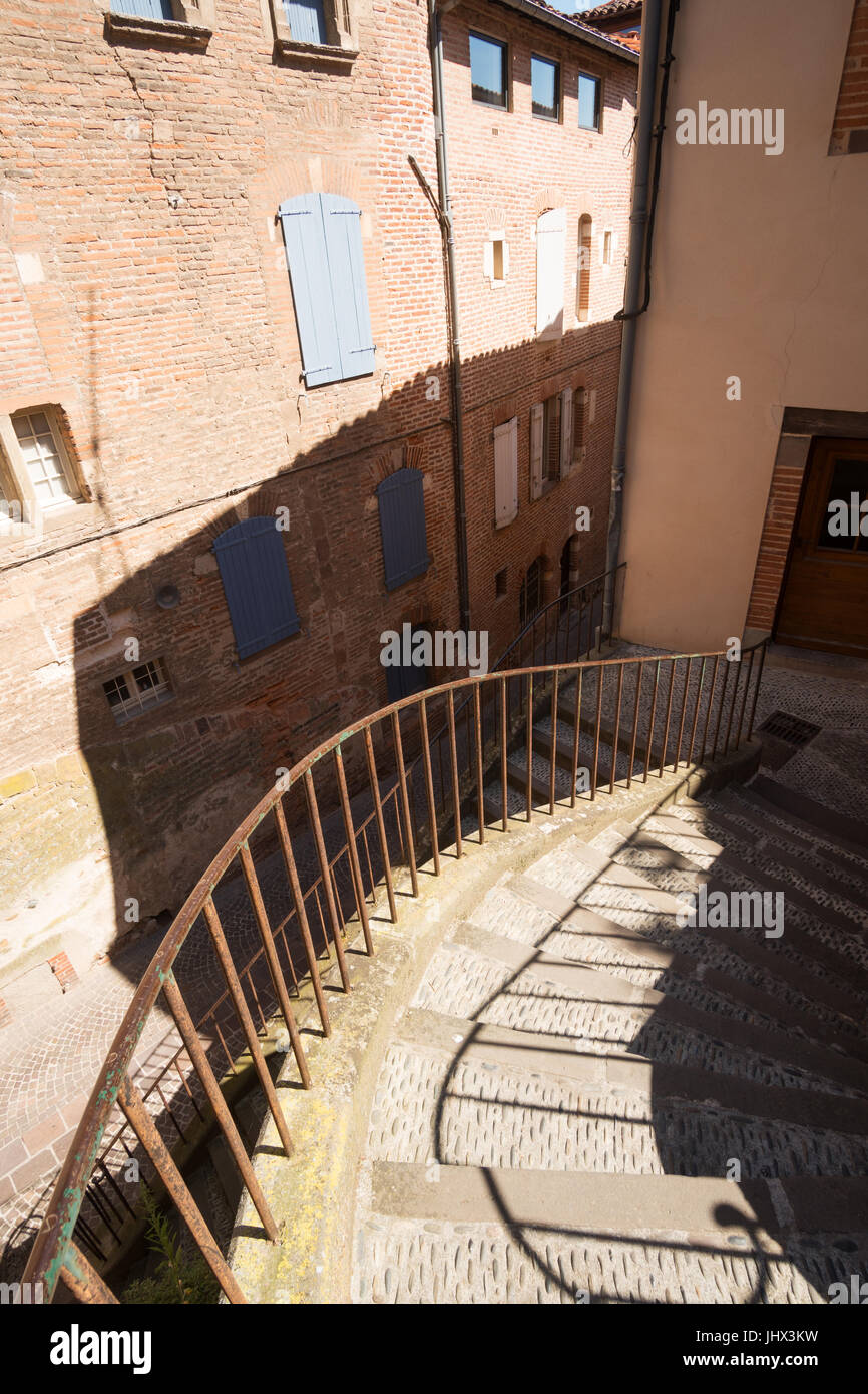 La Escalier de Veyre, casco antiguo de Albi, Francia Foto de stock