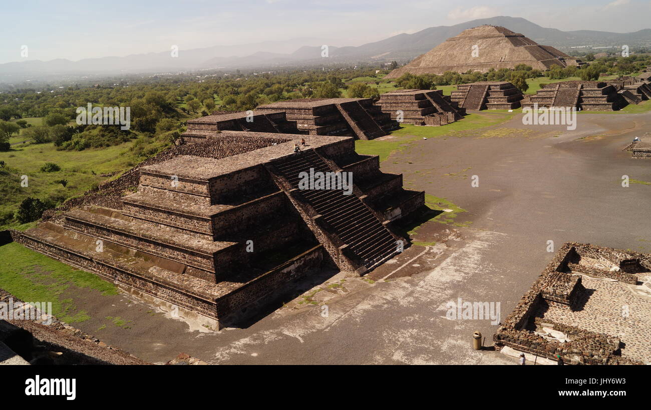 Teotihuacán ciudad de los dioses, hermosa arquitectura y la belleza de la cultura mexicana que le dejará sin palabras al contemplar las pirámides de la... Foto de stock