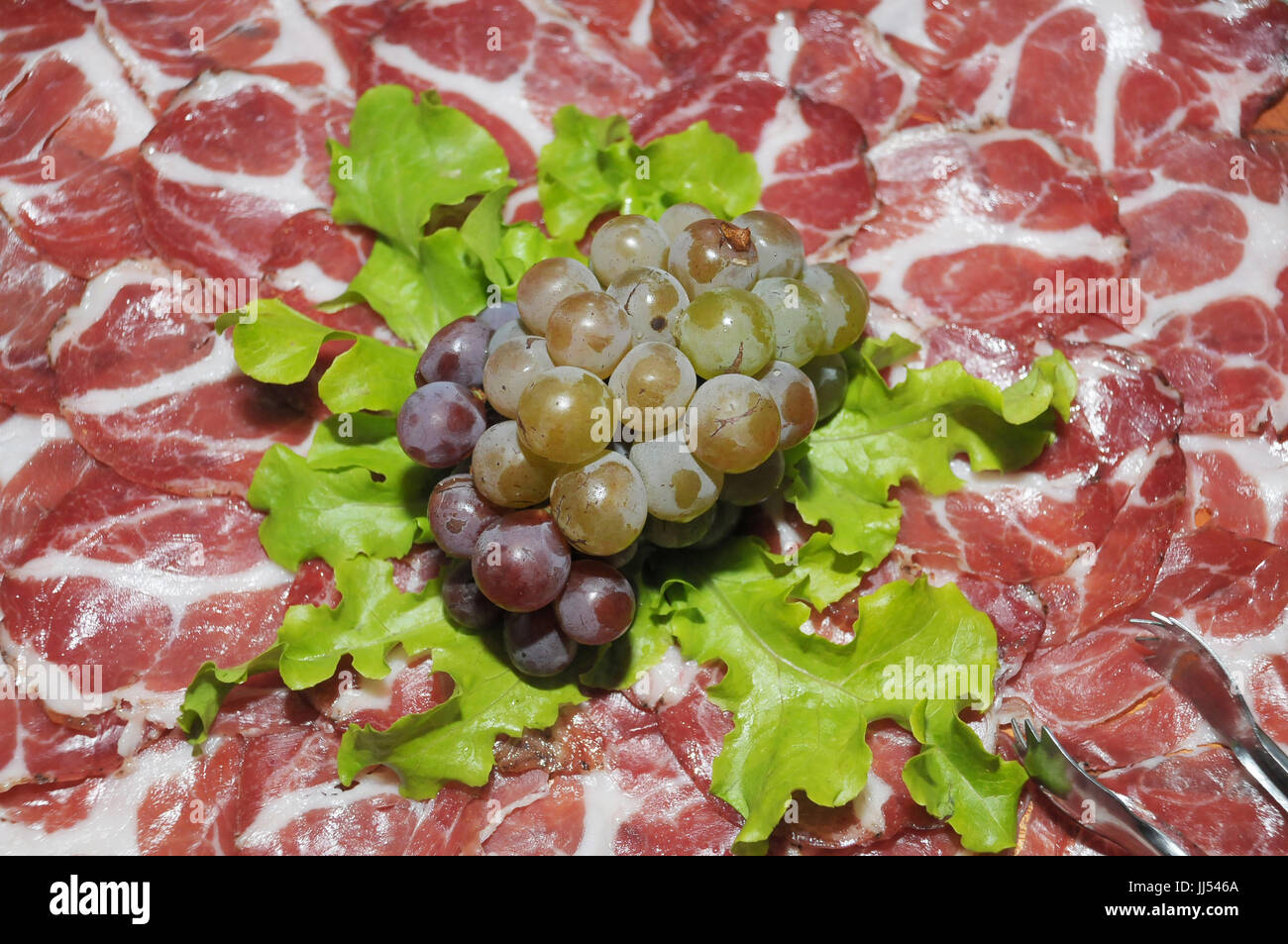 Uva, salami, São Paulo, Brasil Foto de stock