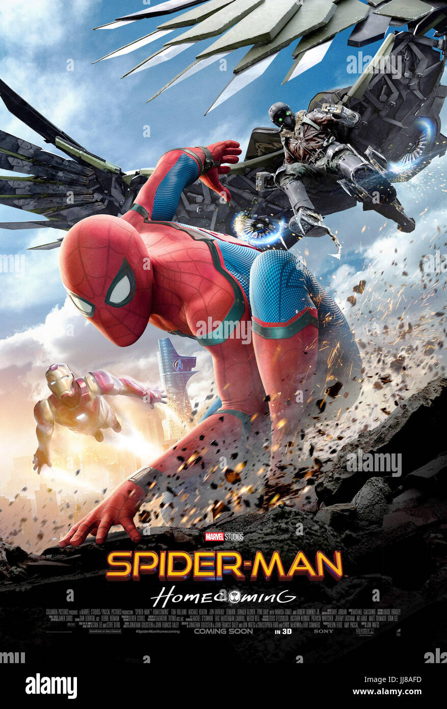 SPIDER-MAN: HOMECOMING, póster, l-r: Iron Man, Spider-Man, el buitre, 2017.  © Columbia Pictures/cortesía Colección Everett Fotografía de stock - Alamy