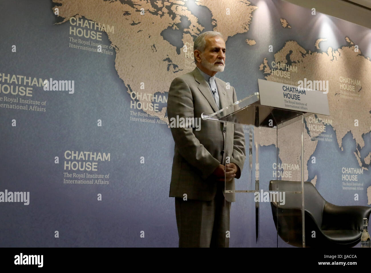 Londres, Reino Unido. 19 Jul, 2017. El Dr. Kamal Kharrazi, ex Ministro de Relaciones Exteriores iraní, hablando en Chatham House, el 19 de julio de 2017. Crédito: Dominic Dudley/Alamy Live News Foto de stock
