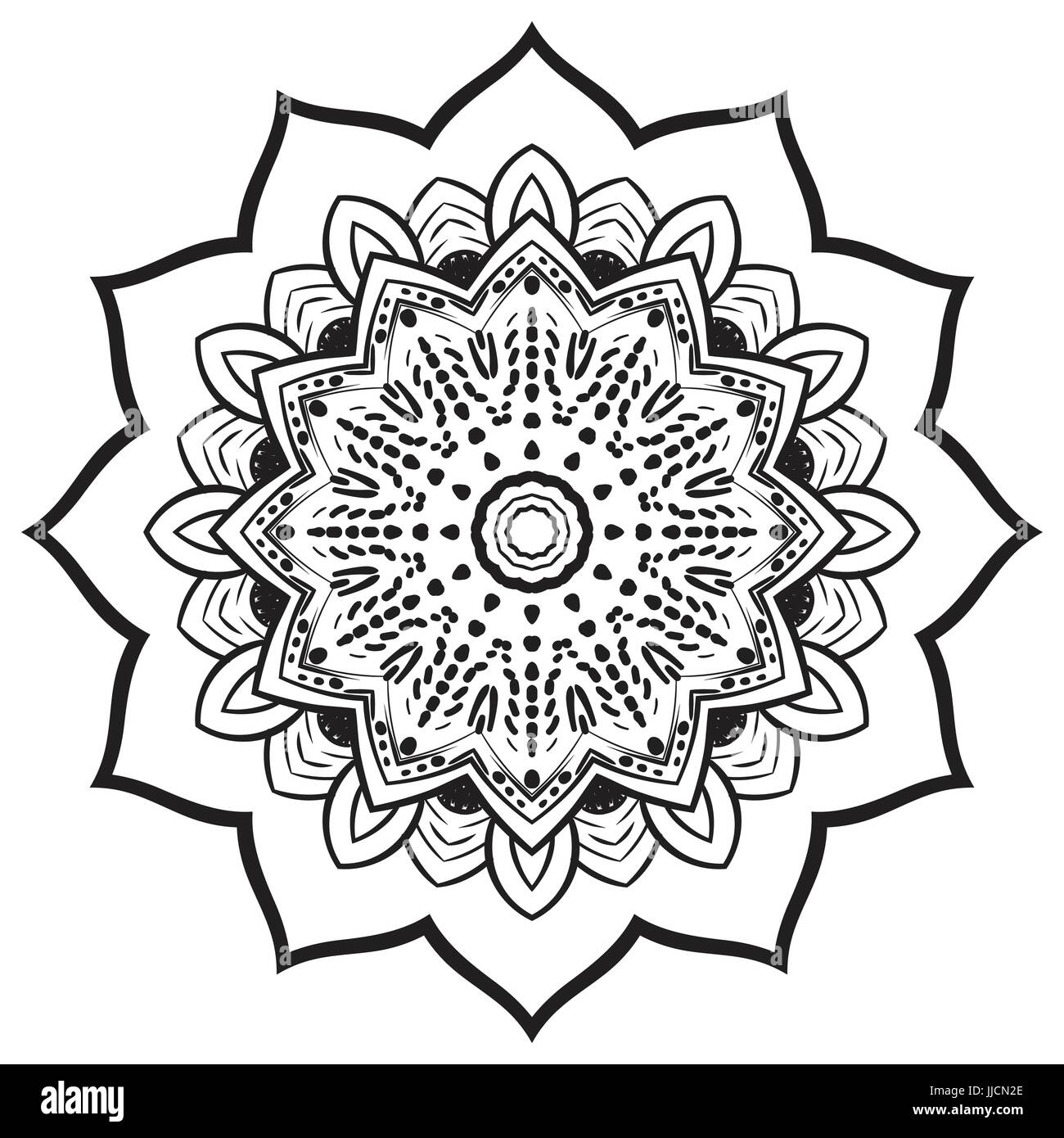 Mandala de la cultura india Imágenes de stock en blanco y negro - Alamy