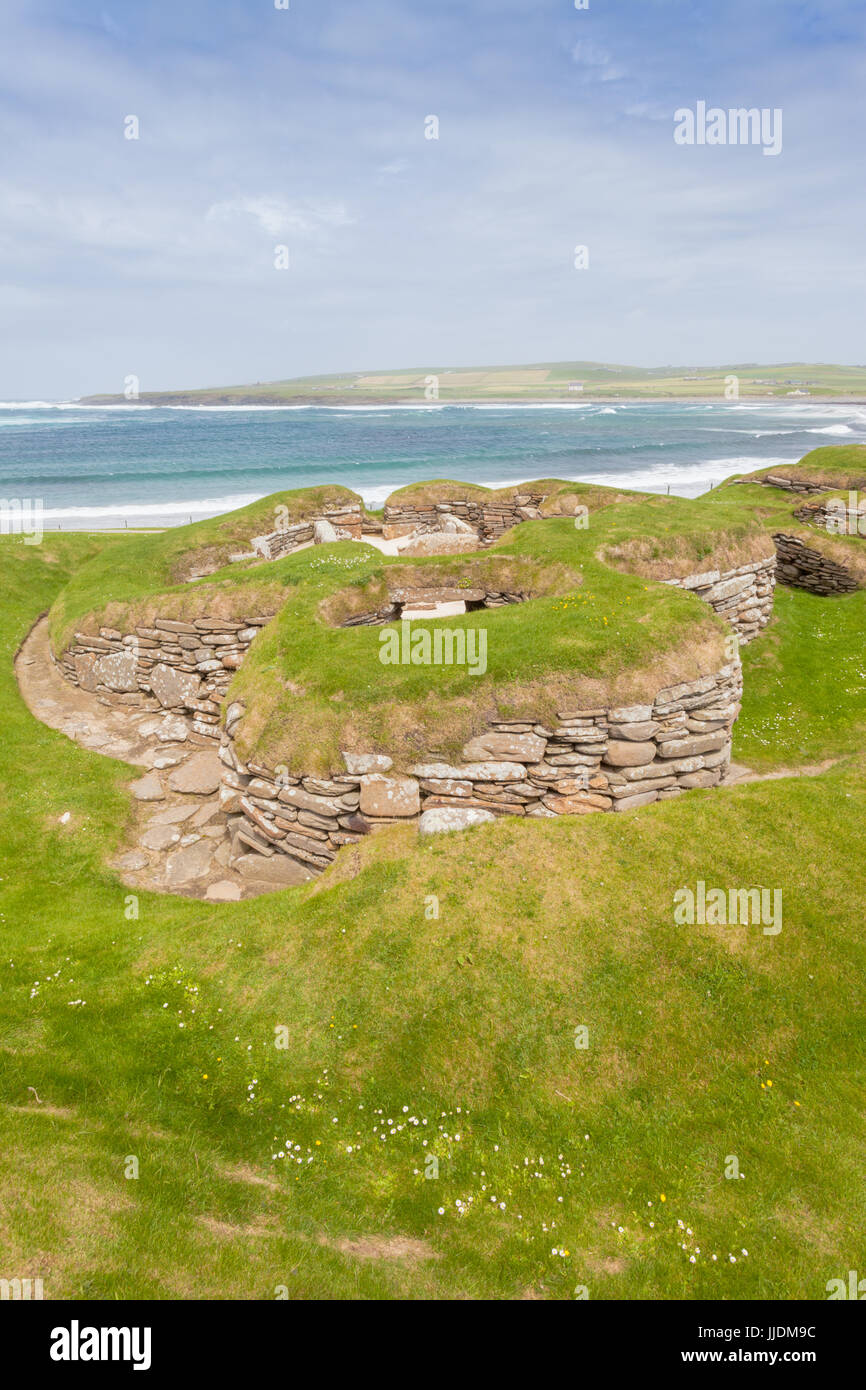 Skara Brae, aldea neolítica, Orkney Escocia UK Foto de stock