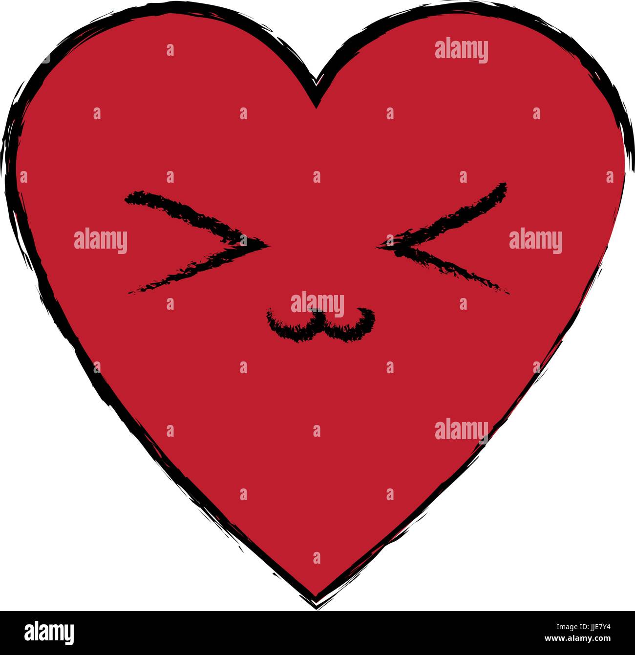 Kawaii corazón amor romance símbolo de dibujos animados Imagen Vector de  stock - Alamy