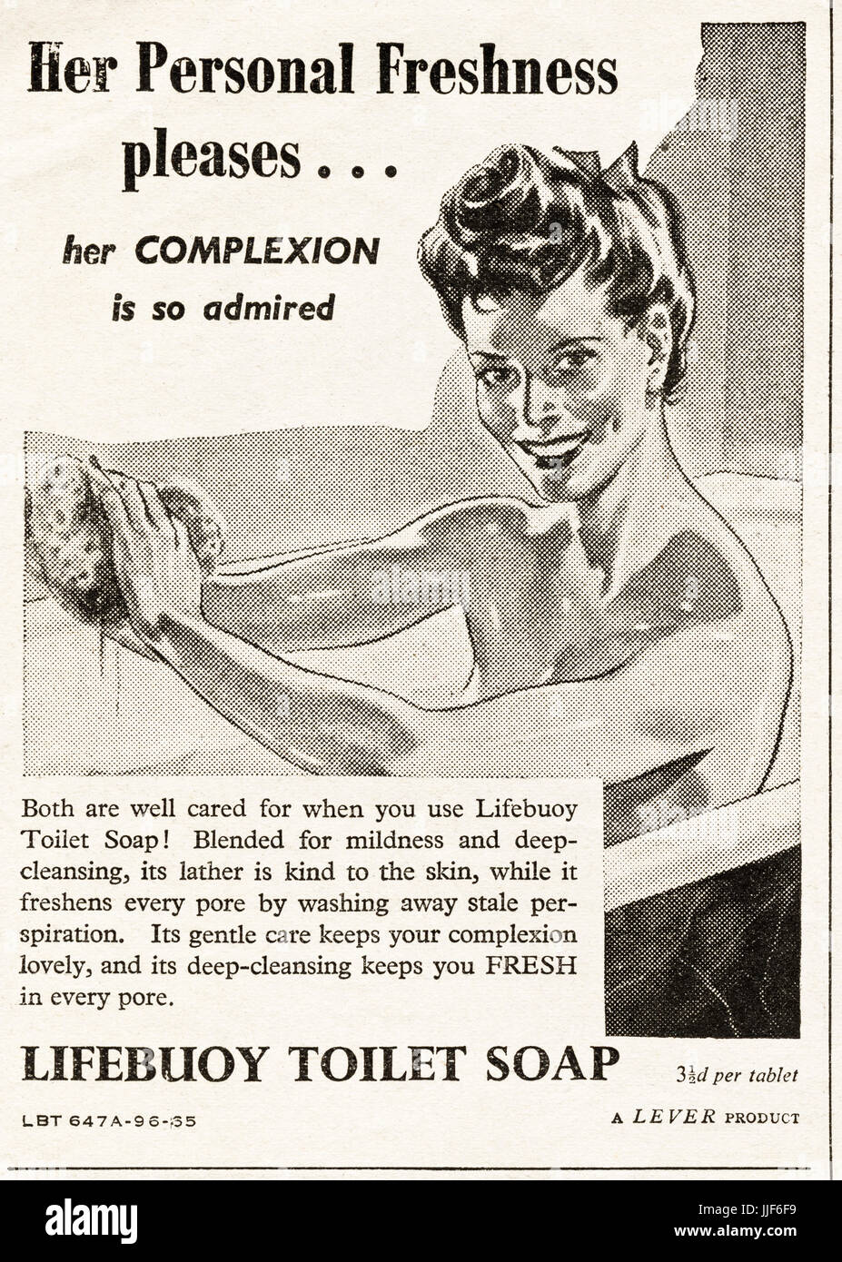 1940 original antiguo vintage publicidad publicidad Lifebouy jabón de  tocador por Lever Brothers en revista circa 1946 cuando los suministros de  determinadas mercancías todavía estaban restringidos bajo racionamiento de  la posguerra Fotografía