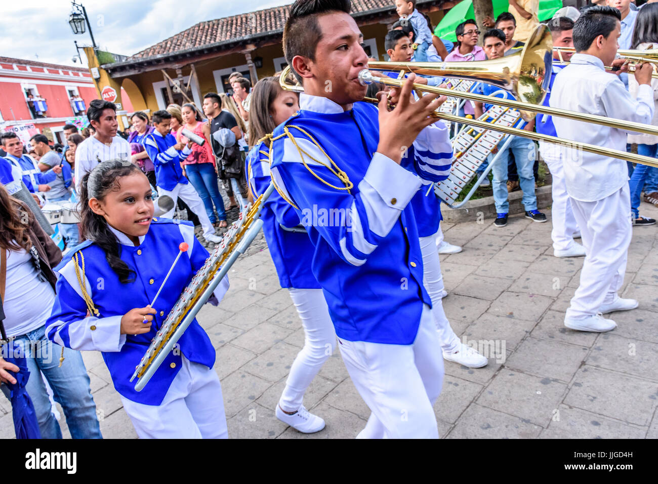 Antigua, Guatemala, 15 de septiembre de 2015 Marching Band en el