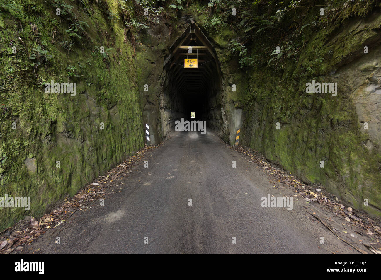 Moki Túnel, Forgotten World autopista, Whangamomona, Nueva Zelanda Foto de stock