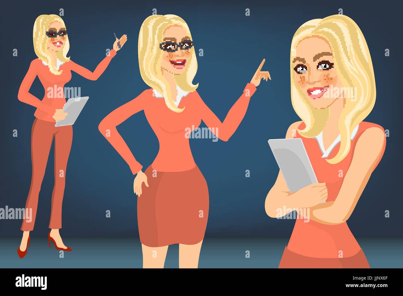 Mujer de negocios rubia. Chica. Las mujeres jóvenes en ropa Mujer de negocios rubia. Chica. Las mujeres jóvenes en ropa