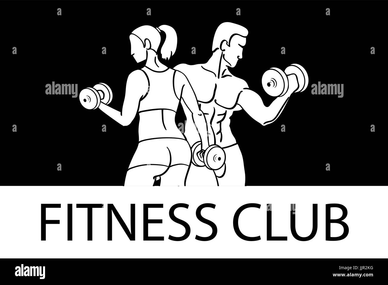 Hombre y mujer plantilla de Fitness. Gimnasio logotipo. Sport Club de  Fitness El concepto creativo. El carrocero y mujer ilustración del modelo  de Fitness, signo, símbolo Imagen Vector de stock - Alamy