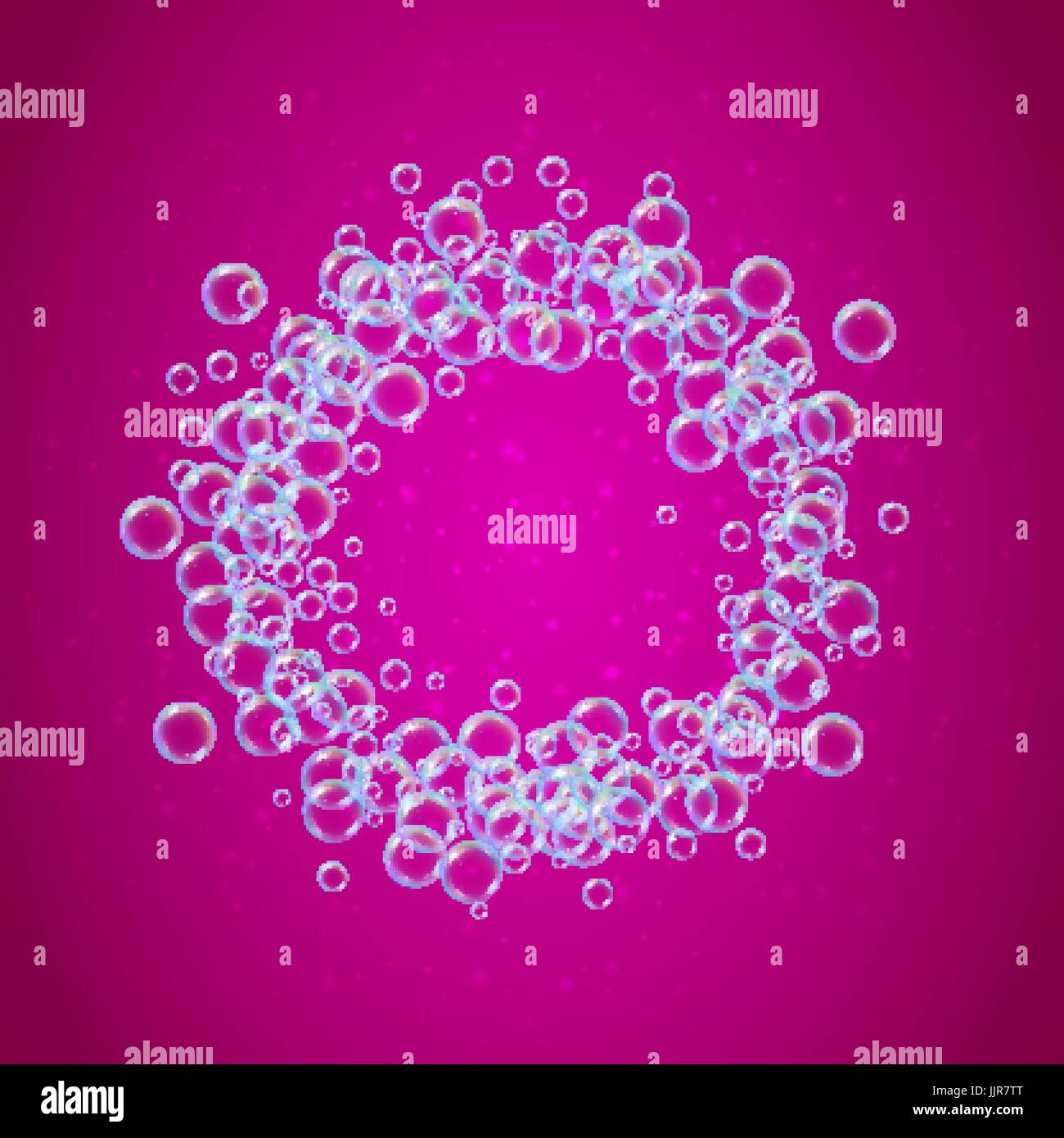 Champú espuma con coloridas burbujas realistas Ilustración del Vector