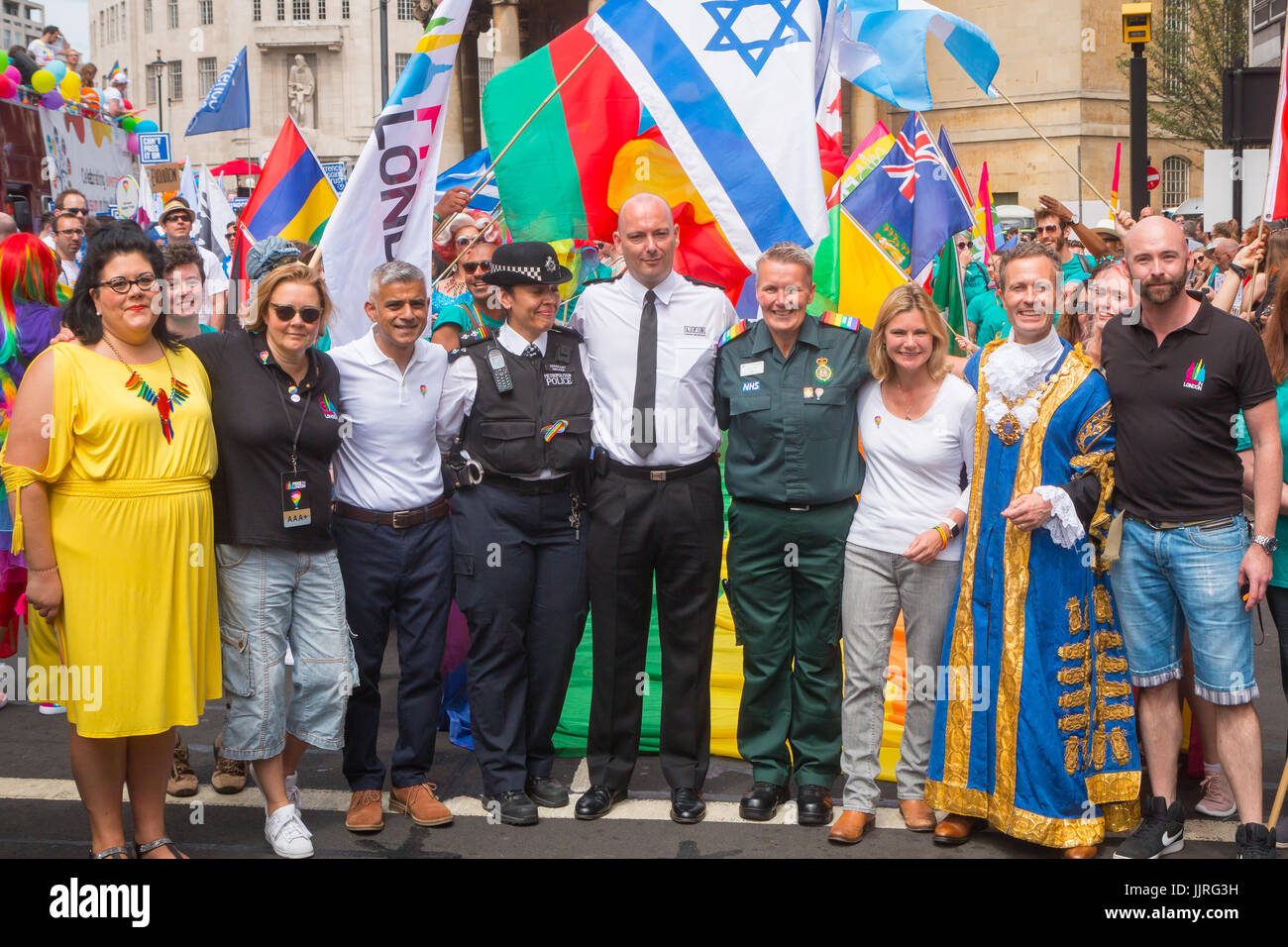 Alcalde de Londres en Pride en Londres 2017 - Apertura del desfile Foto de stock