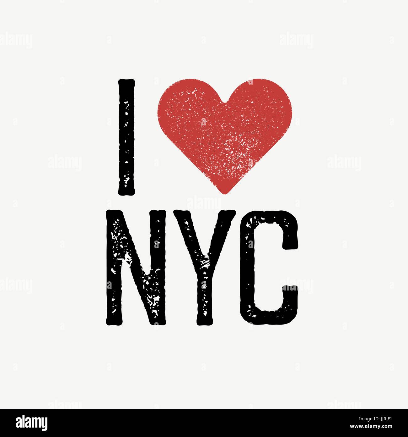 "I love NYC" vintage letras. Retro poster. T-shirt Imprimir plantilla de diseño. Estampado rojo corazón Ilustración del Vector