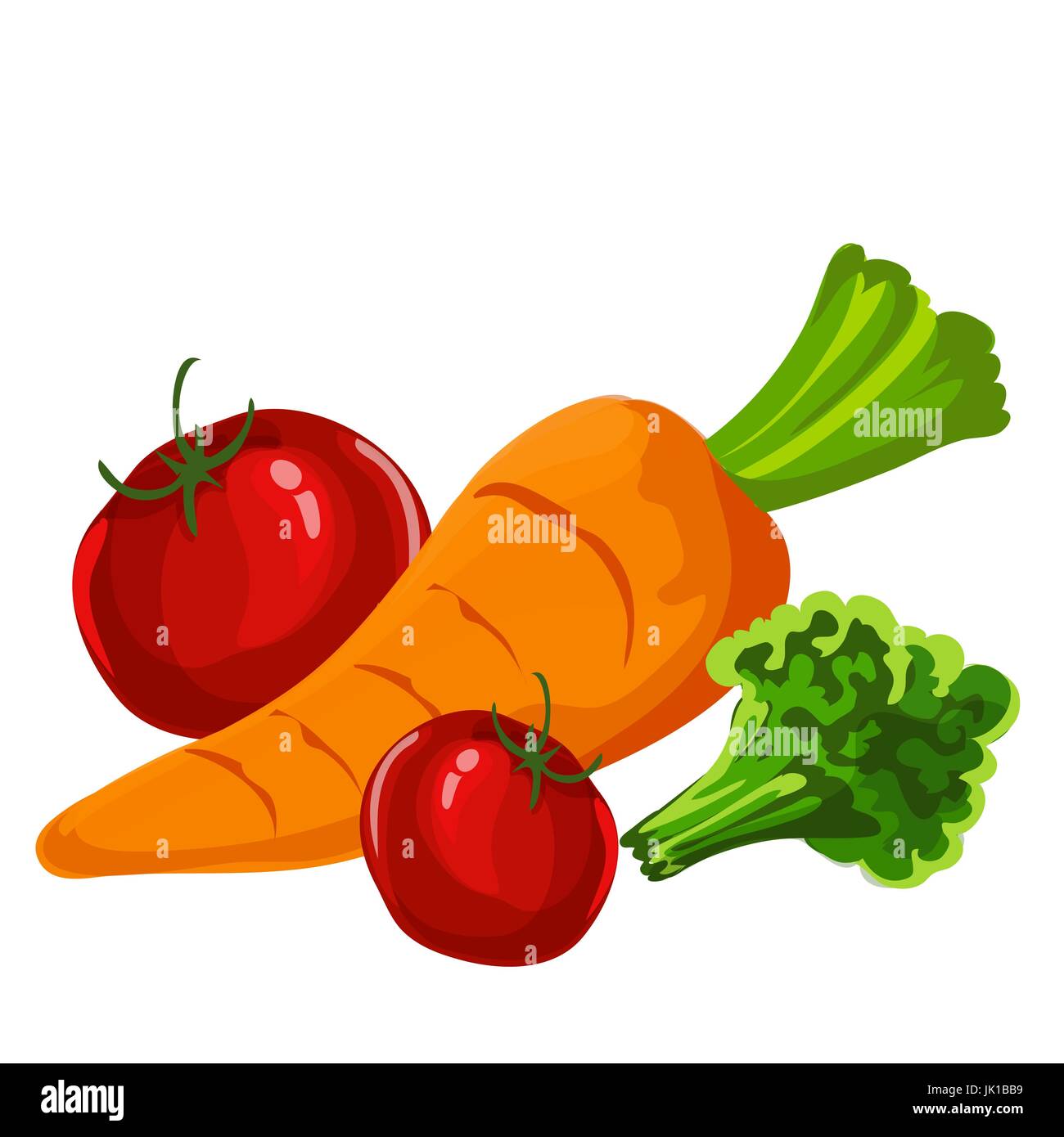 Tomate Y Zanahoria Con Estilo De Dibujos Animados De Fondo Aislado Imagen Vector De Stock Alamy