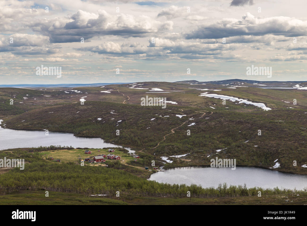 Lago de montaña Noruega Finnmark Foto de stock