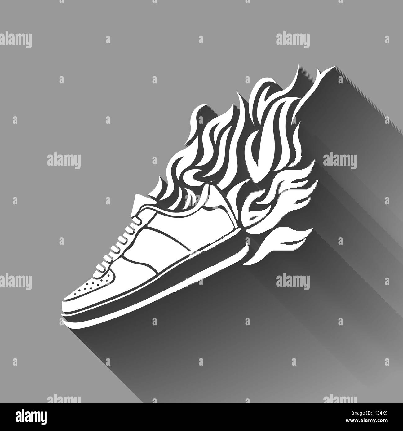 Ilustración con silueta de zapatilla de icono en un fondo blanco Imagen  Vector de stock - Alamy