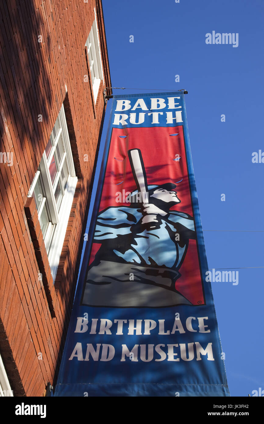 Baltimore, Maryland, EE.UU., Museo Casa Natal de Babe Ruth, antigua casa del mítico jugador de béisbol Foto de stock