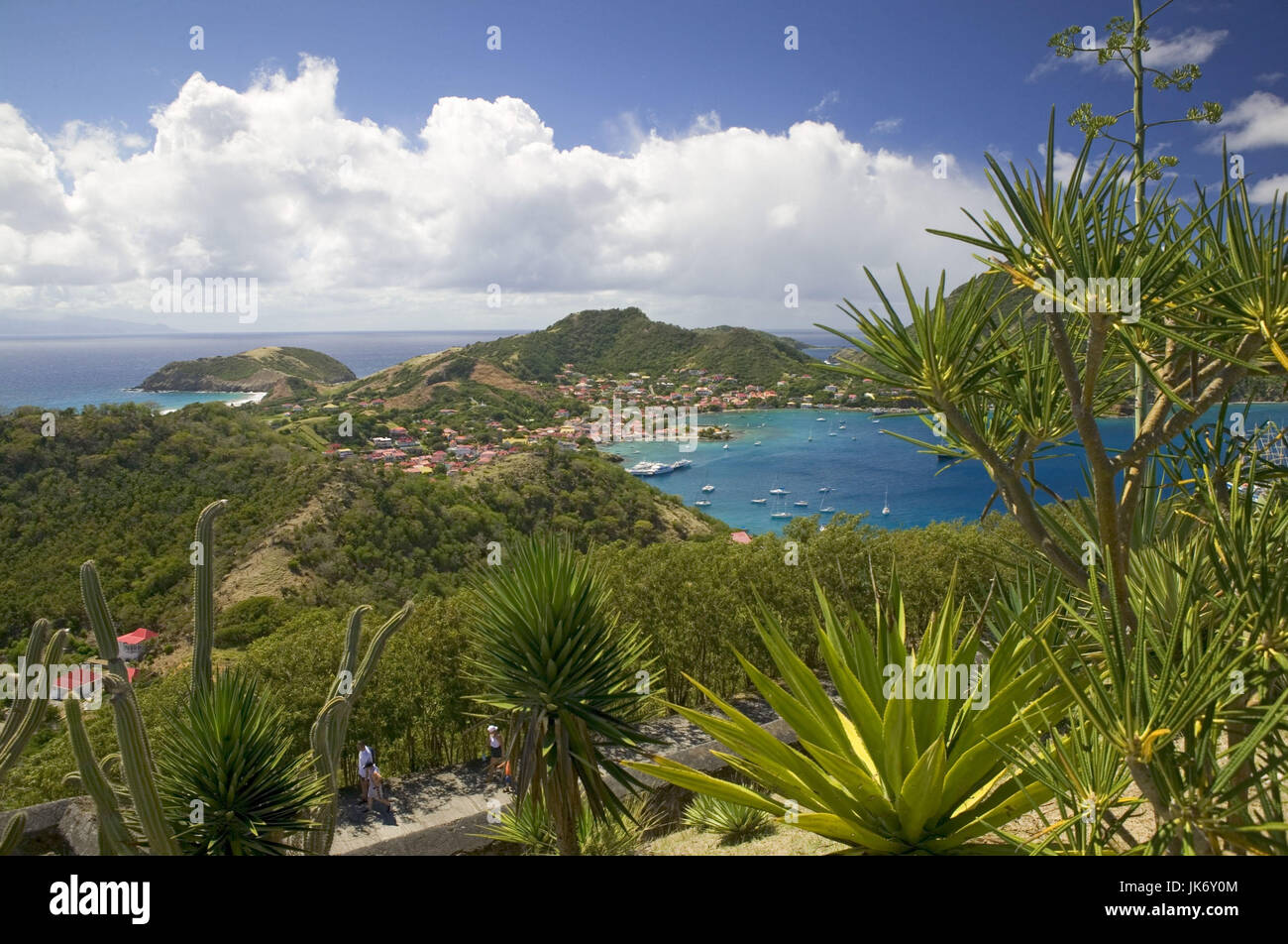 Guadalupe, Bourg des Saintes, Fort Napoleón, el Festung, Panorama, Pflanzen, tropisch Foto de stock