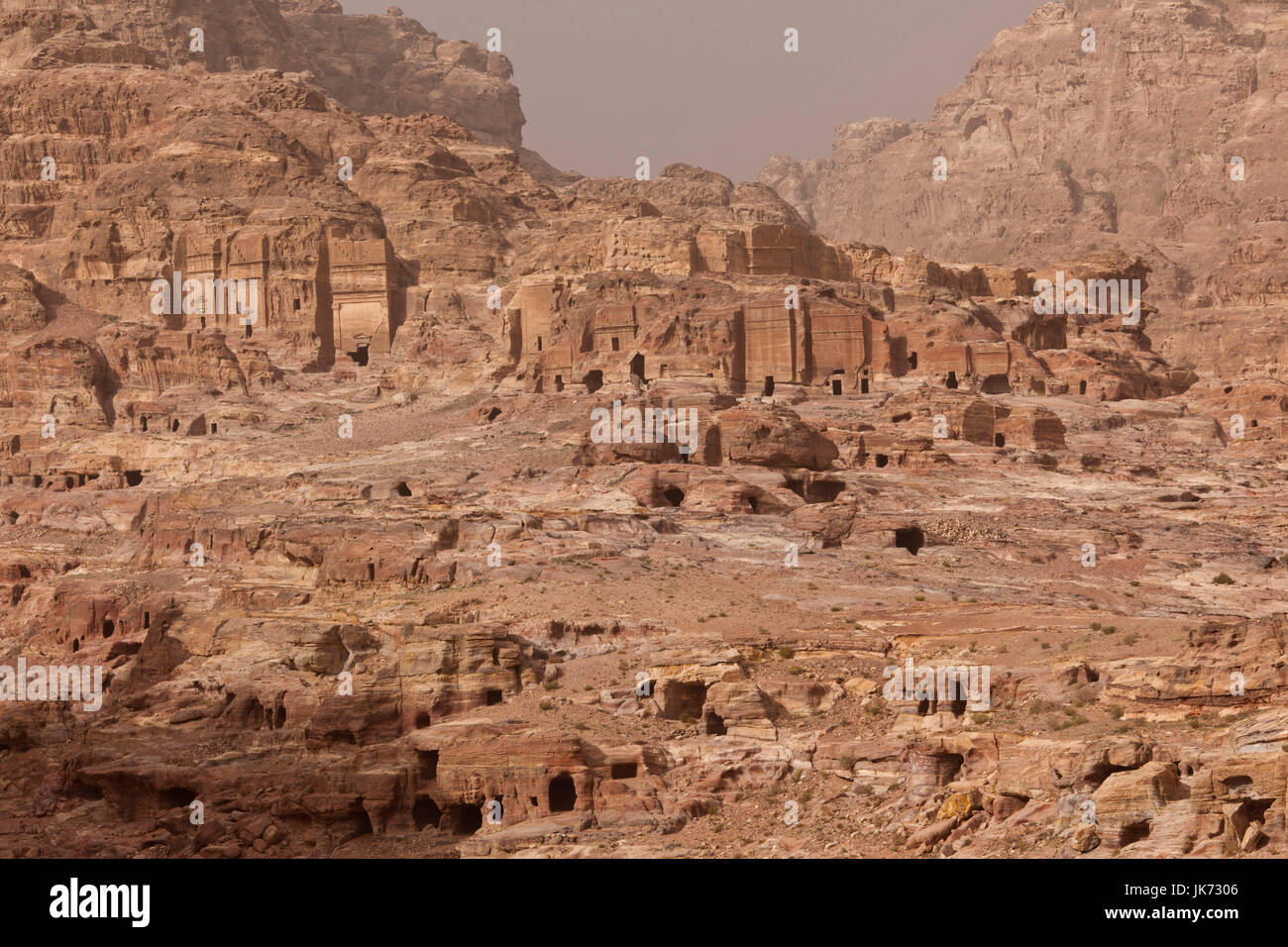 Jordania, Petra-Wadi Musa, la antigua ciudad de Petra, Nabateo Tumbas Reales Foto de stock