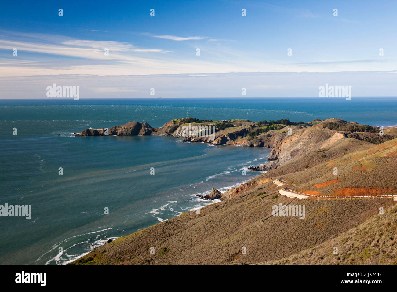 California, Estados Unidos, el área de la Bahía de San Francisco, Marin, Golden Gate National Recreation Area, Punta Bonita, mañana Foto de stock