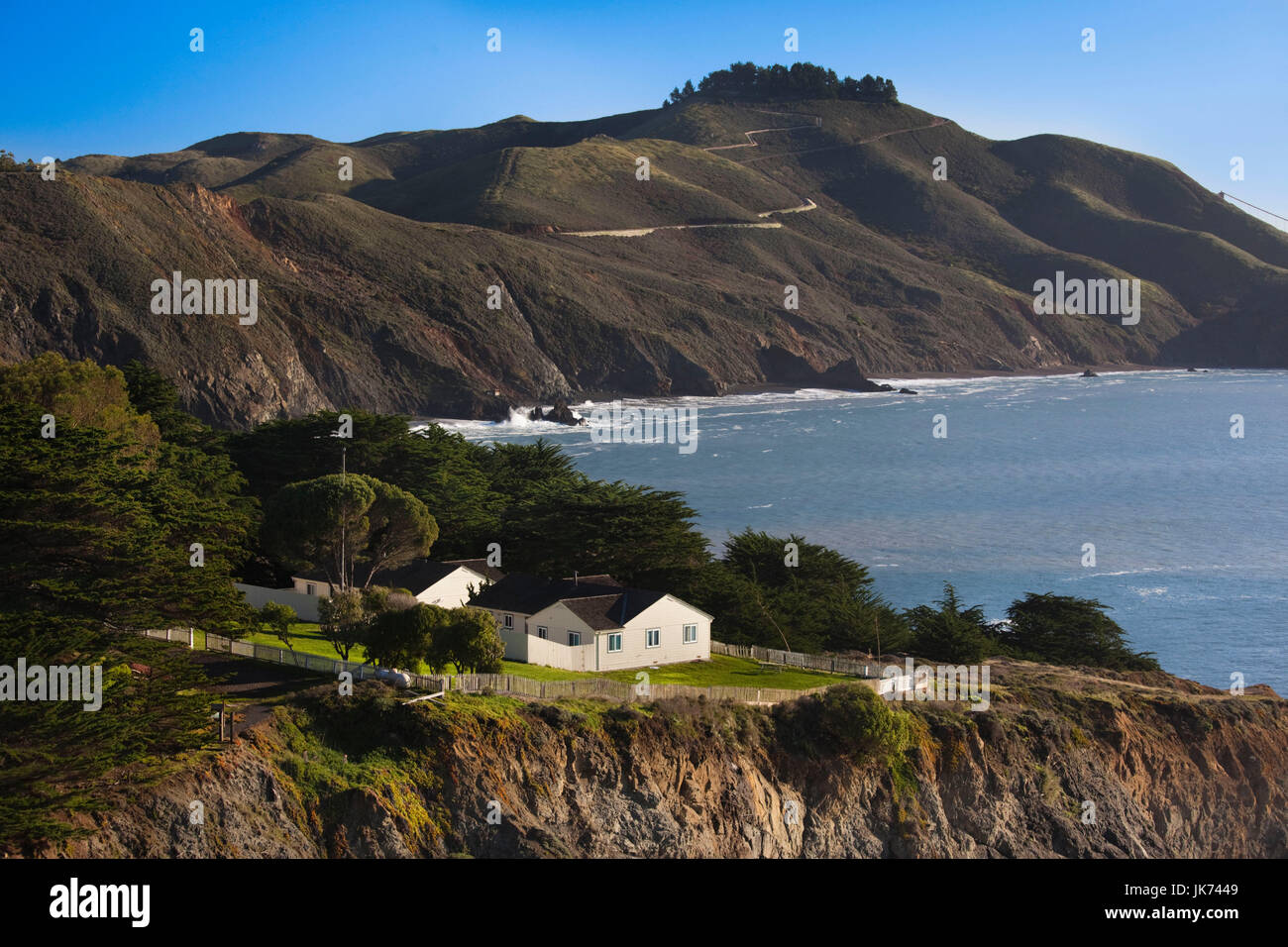 California, Estados Unidos, el área de la Bahía de San Francisco, Marin, Golden Gate National Recreation Area, Punta Bonita, mañana Foto de stock