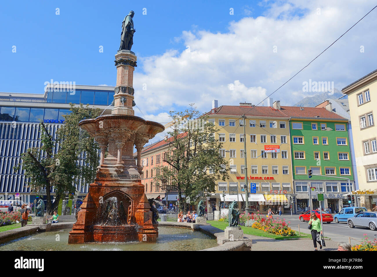 Rudolph's Fountain, Innsbruck, Tirol, Austria | Rudolfsbrunnen, Innsbruck, Tirol, Oesterreich Foto de stock