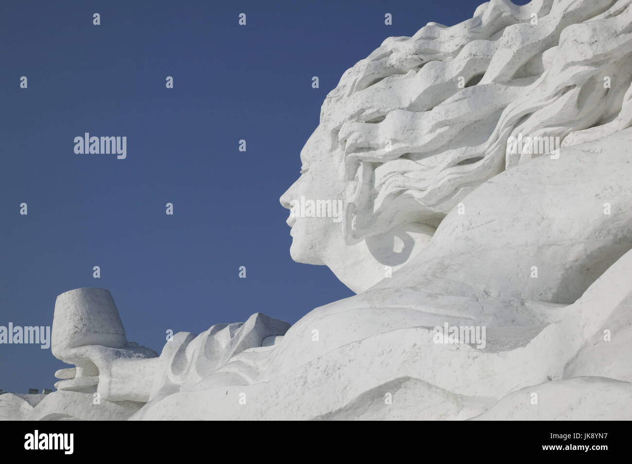 China, Heilongjiang, Harbin, Schnee- und Eisskulpturen Festival, Kunstwerk, Schneeskulptur, Foto de stock