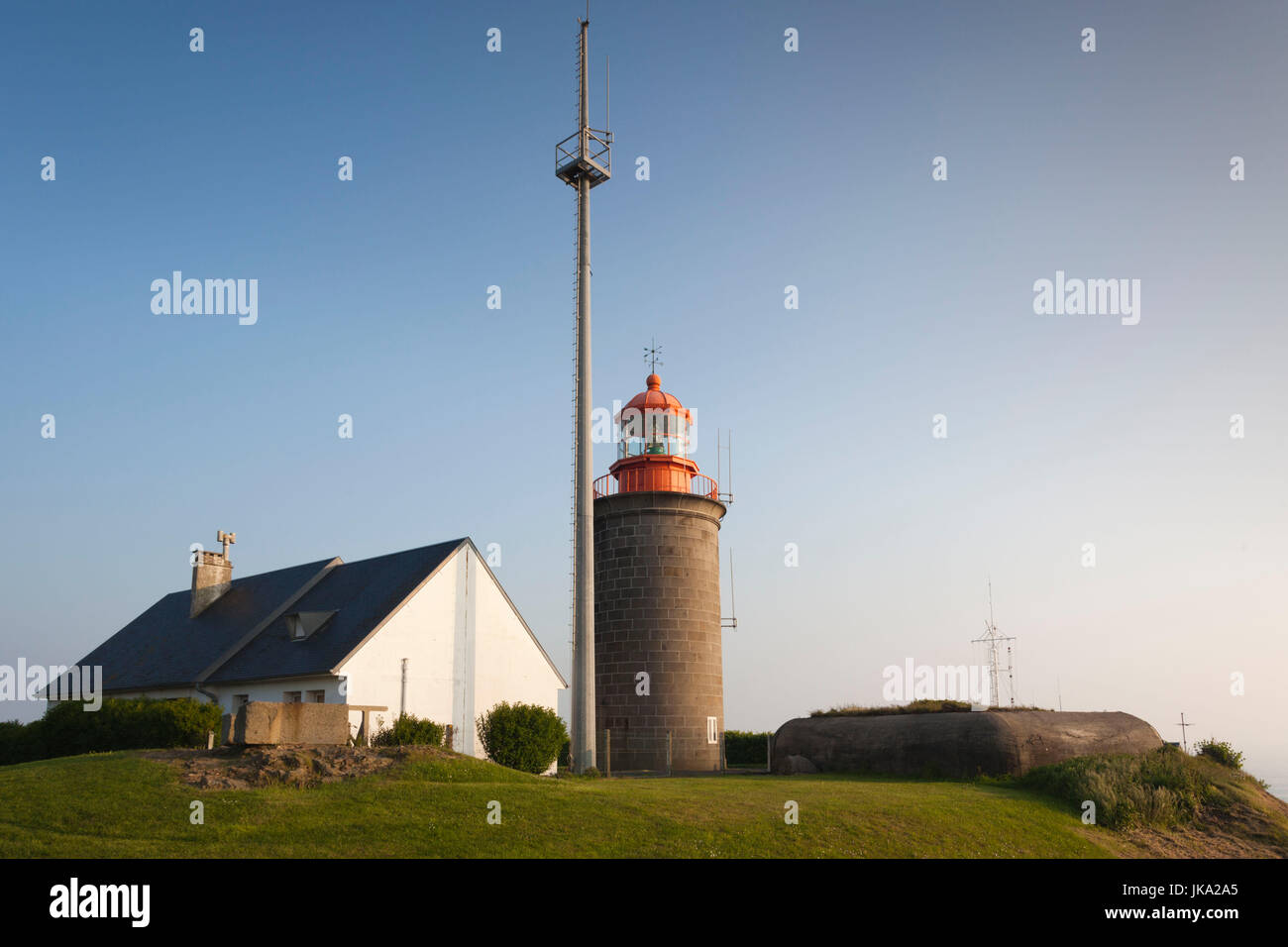 Francia, la región de Normandía, Manche Departamento, Granville, Granville faro Foto de stock