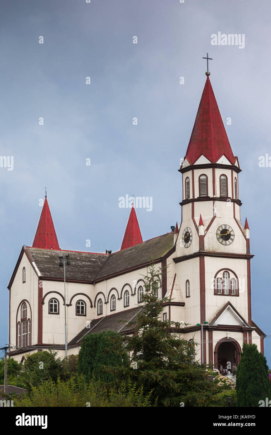 Chile, Región de Los Lagos, Puerto Varas, Iglesia de iglesia del Sagrado Corazón de Jesús Foto de stock