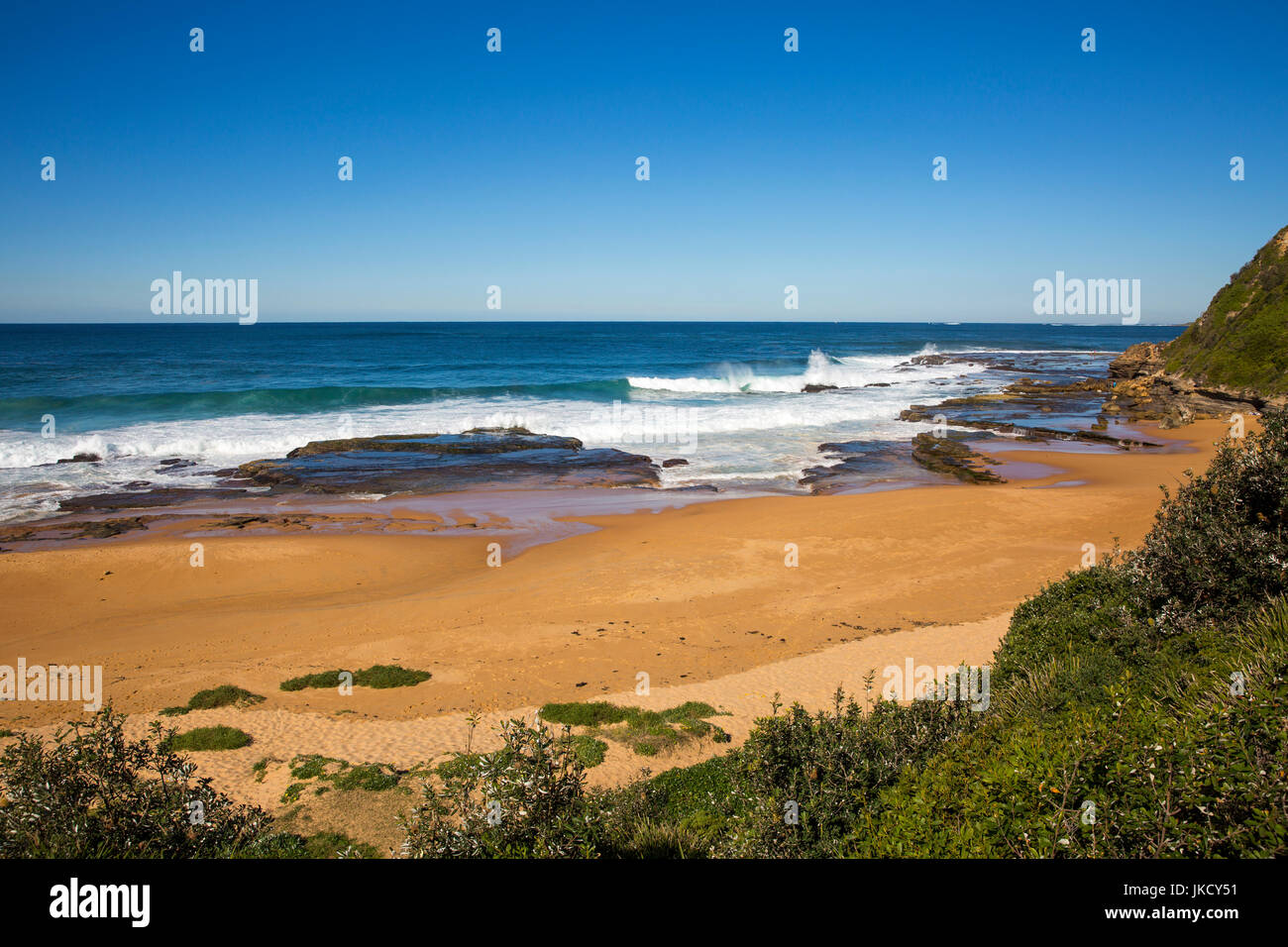 Cerca de Warriewood Turrimetta Beach, una de las playas del norte de Sydney, Nueva Gales del Sur, Australia Foto de stock