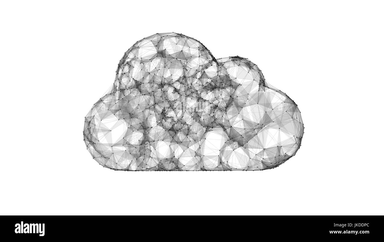 La computación en nube, símbolo de la de las tecnologías de cloud computing, almacenamiento en nube y la internet de las cosas Foto de stock