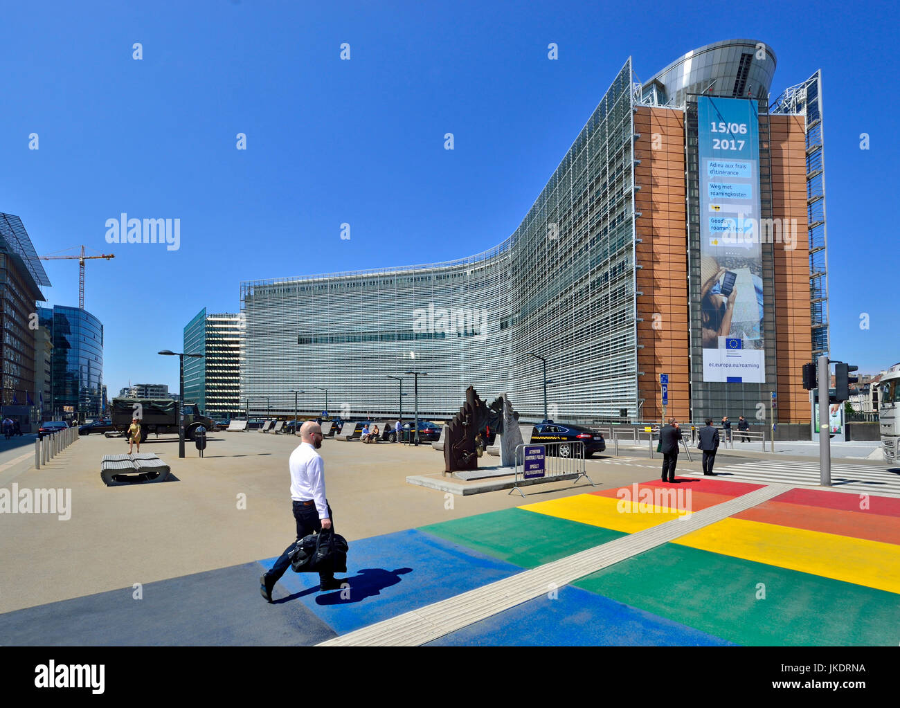 Bruselas, Bélgica. Edificio Berlaymont de la Comisión Europea Foto de stock