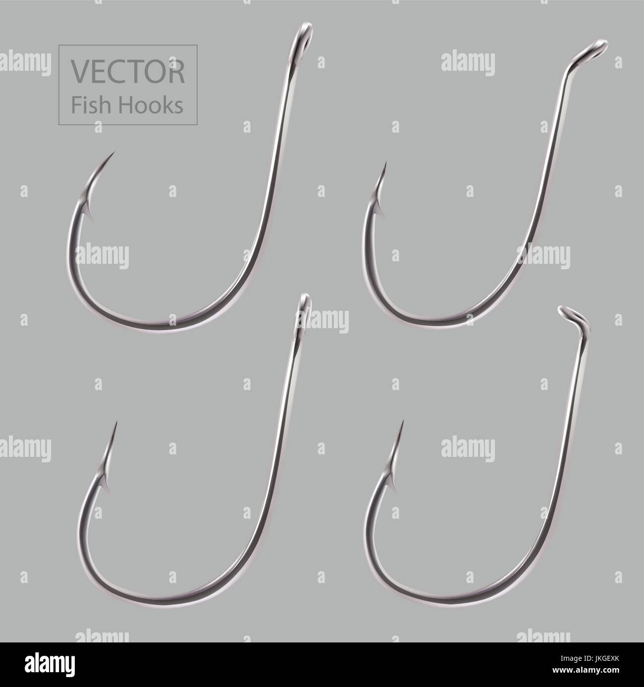 Distintos tipos de anzuelos Imagen Vector de stock - Alamy
