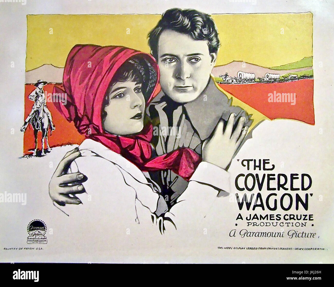COVERED WAGON 1923 Paramount Pictures film mudo con Lois Wilson y J. Warren Kerrigan Foto de stock