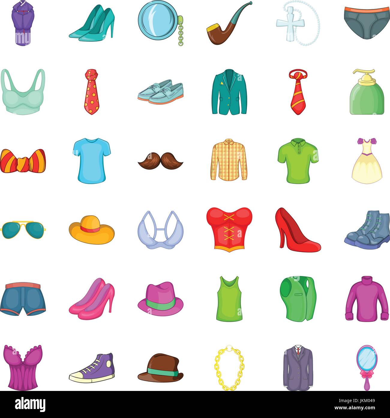 Iconos de ropa diferente, estilo de dibujos animados Imagen Vector de stock  - Alamy