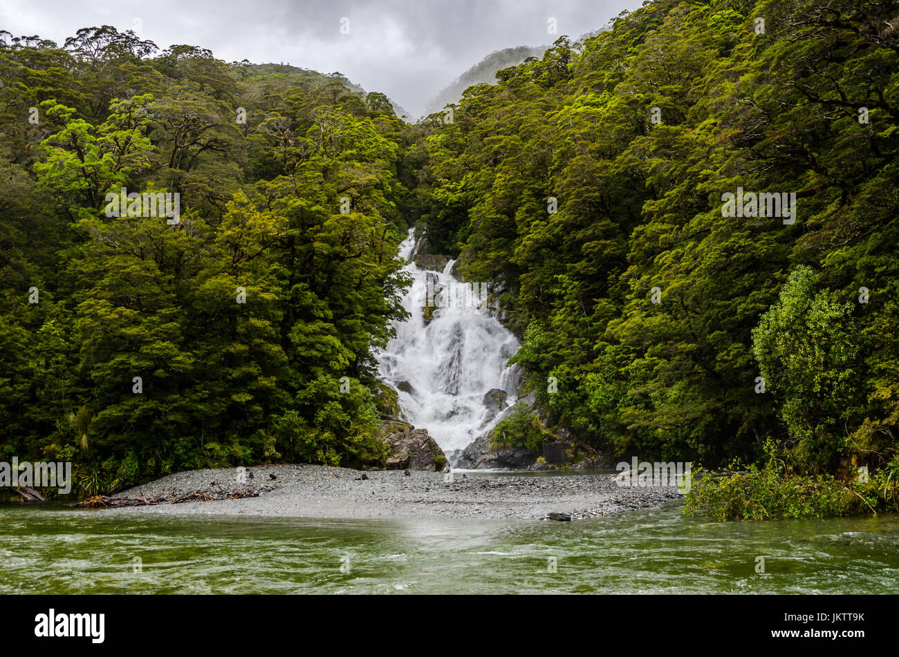 Aunque el viaje por carretera de la Isla del Sur, Nueva Zelanda Foto de stock