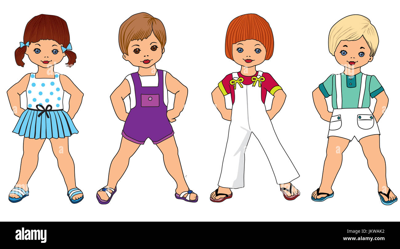 Niño feliz de dibujos animados para niños, ropa de verano baby play niños  caminando Fotografía de stock - Alamy