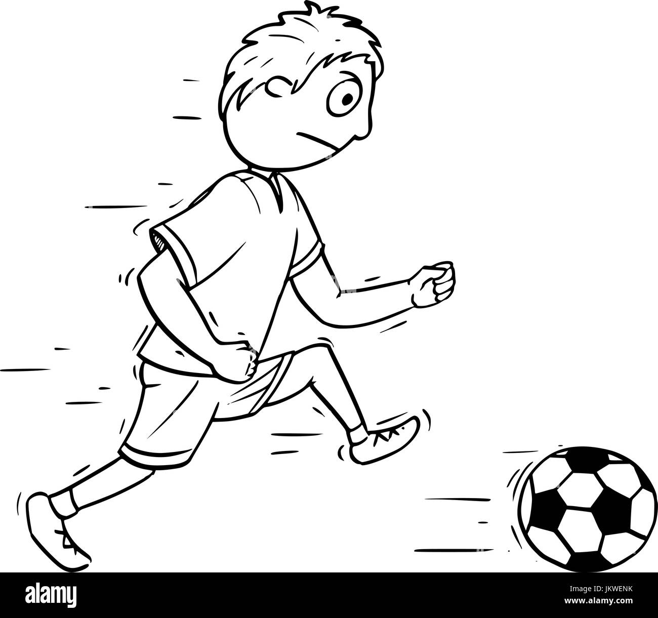 Illustrtaion De Un Niño De Patear La Pelota De Fútbol En Un Fondo Blanco  Ilustraciones svg, vectoriales, clip art vectorizado libre de derechos.  Image 19389608