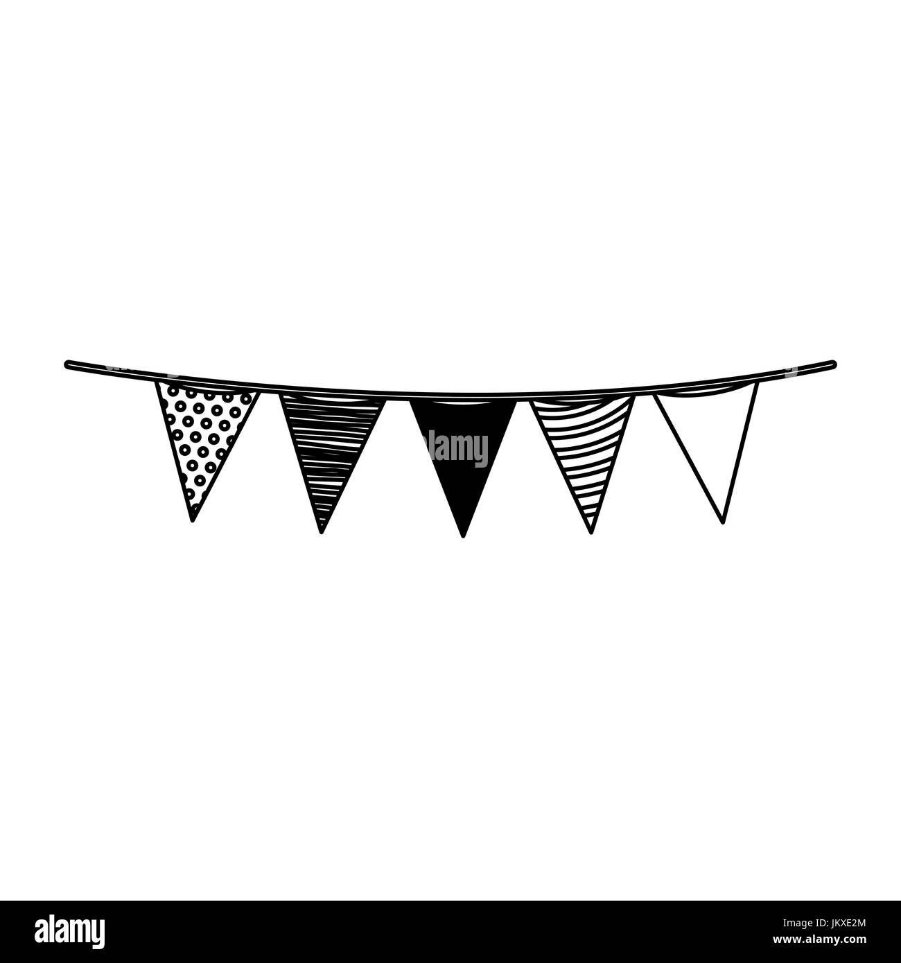 Banderines colgantes Imágenes de stock en blanco y negro - Alamy